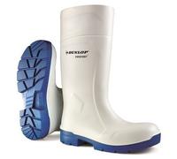 DUNLOP Purofort FoodPRO - Unisex Multigrip Safety Waterproof Work Boots, White, Antistatic and Slip-Resistant Wellies with Steel Toecap for Outdoor and Food Processing Industry - EU40, UK6.5