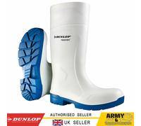 DUNLOP Purofort FoodPRO - Unisex Multigrip Safety Waterproof Work Boots, White, Antistatic and Slip-Resistant Wellies with Steel Toecap for Outdoor and Food Processing Industry - EU43, UK9