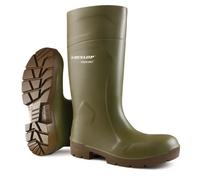 DUNLOP Purofort FoodPRO - Unisex Multigrip Safety Waterproof Work Boots, Green, Antistatic and Slip-Resistant Wellies with Steel Toecap for Outdoor and Food Processing Industry - EU44, UK10