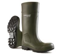 DUNLOP Purofort Professional - Unisex Knee High All Terrain Wellington Waterproof Rain Boots, Green, Chemical Resistant and Thermal Insulated Wellies for Outdoor, Gardening and Farm Work - EU37, UK4