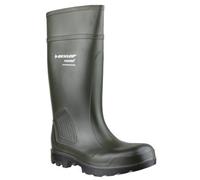 DUNLOP Purofort Professional - Unisex Knee High All Terrain Wellington Waterproof Rain Boots, Green, Chemical Resistant and Thermal Insulated Wellie for Outdoor, Gardening and Farm Work - EU38, UK5