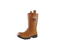 DUNLOP Purofort RigPRO - Unisex Full Safety Mid-Calf Short Waterproof Work Boots, Brown, Antistatic and Slip-Resistant Wellies with Steel Toecap for Outdoor and Industrial Use - EU41, UK7