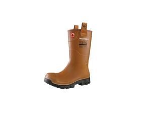 DUNLOP Purofort RigPRO - Unisex Full Safety Mid-Calf Short Waterproof Work Boots, Brown, Antistatic and Slip-Resistant Wellies with Steel Toecap for Outdoor and Industrial Use - EU39, UK6