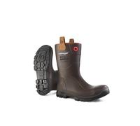DUNLOP Purofort RigPRO - Unisex Full Safety Mid-Calf Short Waterproof Work Boots, Dark Brown, Antistatic and Slip-Resistant Wellies with Steel Toecap for Outdoor and Industrial Use - EU41, UK7