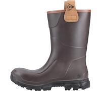 DUNLOP Purofort RigPRO - Unisex Mid-Calf Short Wellingtons Waterproof Rain Boots, Dark Brown, Antistatic and Chemical Resistant Thermal Wellies for Outdoor, Gardening and Farm Work - EU39, UK6