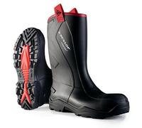DUNLOP Purofort+ Rugged - Full Safety Unisex Waterproof Rigger Work Boot, Black, S5 Rated Antistatic and Slip-Resistant Thermal Wellies with Steel Toecap for Outdoor and Industrial Work - EU48, UK13