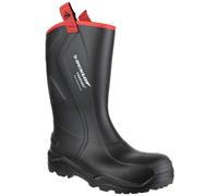 DUNLOP Purofort+ Rugged - Full Safety Unisex Waterproof Rigger Work Boot, Black, S5 Rated Antistatic and Slip-Resistant Thermal Wellies with Steel Toecap for Outdoor and Industrial Work - EU47, UK12