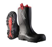 DUNLOP Purofort+ Rugged - Full Safety Unisex Waterproof Rigger Work Boots, Black, S5 Rated Antistatic and Slip-Resistant Thermal Wellies with Steel Toecap for Outdoor and Industrial Use - EU44, UK10