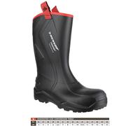 Dunlop Purofort+ Rugged Full Safety Wellingtons Black Flexible and supple for