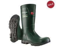 'TerraPro' Plain PU Wellingtons Dunlop Green 2.5