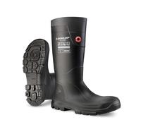 DUNLOP Purofort TerraPRO - Unisex Full Safety Sneaker Fit Waterproof Work Boots, Black, Thermal Insulated and Slip-Resistant Wellies with Steel Toecap for Outdoor and Industrial Use - EU40, UK6.5
