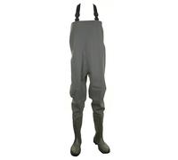 Dunlop Pricemastor Chest Wader Wellington Boot - Unisex, Waterproof PVC Waders for Fishing and Agriculture, Flexible Work Wellies, Green/Black - EU44, UK10