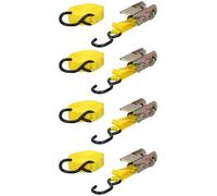 Dunlop Lashing Straps with Ratchet Pack of 4 - Lashing Straps - Max. 350 kg - Length 5 m - Nylon - Black/Yellow