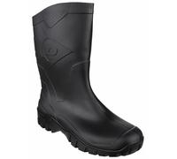DUNLOP Flying Dee - Unisex Calf High Short Wellington Rain Boots, Black, Waterproof and Chemical Resistant PVC Wellies for Outdoor, Gardening and Leisure Activities - EU47, UK12