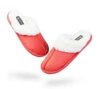 House Fluffy Slippers With Thick Fur Lining Dunlop Red 6