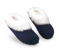 Faux Fur Slippers Dunlop Navy 8