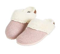 DUNLOP Slippers Women & Teenagers Cosy Fluffy Mule House Shoes Slip On for Home Indoor & Outdoor Use Non Slip Comfortable Soft Gifts for Women (Pink, 6 UK)
