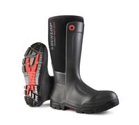 DUNLOP Snugboot Heavy Duty Men's and Women's Wellington Boots - Waterproof, Lightweight and Durable with Composite Safety Toe Cap - Anthracite - Size 43 EU