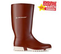 DUNLOP Sport Burgundy/White Wellington Boots - Rain Boots for Women, Men, Boys and Girls, Size 31