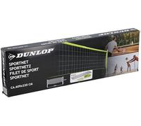 Dunlop Sport Net 609 x 220 cm - Volleyball Net - Tennis Net - Badminton Net - Complete Set with Poles, Net, Ground Anchors and Tension Ropes - Versatile - Green/Black