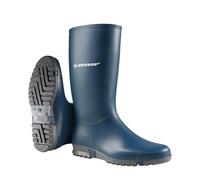 DUNLOP Sport Retail - Unisex Knee High Classic Retro Design Wellington Rain Boots, Blue, Waterproof and Chemical Resistant PVC Wellies for Outdoor, Farm and Gardening Work - EU35, UK2.5