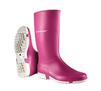 DUNLOP Sport - Unisex Knee High Classic Retro Design Wellington Rain Boots, Pink/White, Waterproof and Chemical Resistant PVC Wellies for Outdoor, Farm and Gardening Work - EU33, UK1