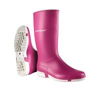 DUNLOP Sport - Unisex Knee High Classic Retro Design Wellington Rain Boots, Pink/White, Waterproof and Chemical Resistant PVC Wellies for Outdoor, Farm and Gardening Work - EU38, UK5