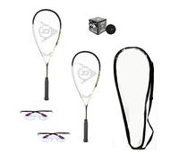 Dunlop Sports Squash Racquet Set (Includes 2 Racquets, 2 Eyeguards, 1 Ball, Cover) (Beginner Package)