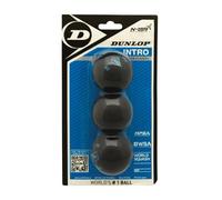 DUNLOP Squash Balls Intro blue, 3 Ball Blister Pack, for Beginners and Hobby Players - fast speed
