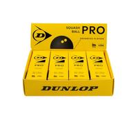 Dunlop Squash Balls Pro, Double Yellow Dot, 12 Balls (4 x 3)