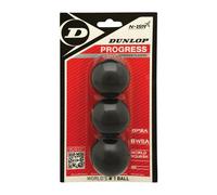 Dunlop Squash Balls Progress Red 3 Ball Blister Pack for Recreational and H