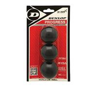 Dunlop Squash Balls Progress Red, 3 Ball Blister Pack, for Recreational and Hobby players - medium speed