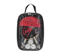 Dunlop Tabletennisbat Flux Premium 2 Player-Set, Beige/Blue | 2 Flux bats | 3 white balls | Carry bag | Pimples-in rubber | Power, control & topspin | Beginners & club players