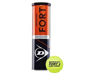 DUNLOP Tennis Ball Fort Clay Court - The Pro on the Clay Court (1 x 4 Tin)