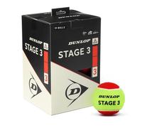 DUNLOP tennis ball Stage 3 red - for children & beginners on the small field (12 balls)