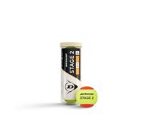 DUNLOP Tennis Balls Stage 2 Orange - ITF Approved Low Compression Training Balls for Beginners (3 Ball PET Can)