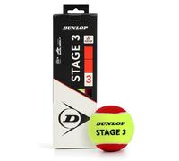 Dunlop Tennis Balls Stage 3 Red | Larger & 75 % Slower | ITF approved | Easier Contact & Control | Mini-Court Training | Beginners & Young Players
