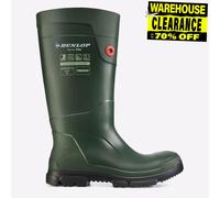 Dunlop TerraPro Full Safety Unisex Work Slip On Wellington Boots Green