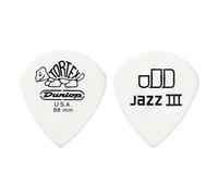 Jim Dunlop 478P 0.88mm Tortex Jazz III Guitar Pick - White (Pack of 12)