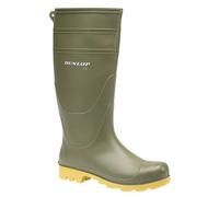 Dunlop W014E Green PVC Wellington Boots - Oil & Alkali Resistant