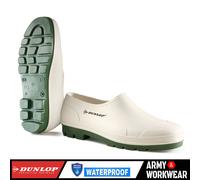 Dunlop Wellie Shoe White Wellington Waterproof Easy-on Oil resistant, SRA Rated
