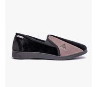 Mens famous DUNLOP elasticated gusset slippers Black/Grey size 12