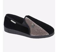 Mens famous DUNLOP elasticated gusset slippers Black/Grey size 11