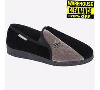 Mens famous DUNLOP WINSTON elasticated gusset slippers Black/Grey size 6