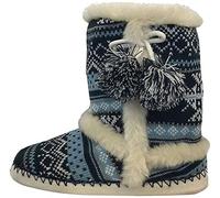 DUNLOP Women Bootie Slippers, Ladies Quality Ankle Slippers Memory Foam, Bootie Slippers Indoor Outdoor Shoes, Comfy Warm Winter Slipper Ankle Boots, Gift for Ladies (3 UK, Farah Navy, numeric_3)