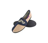 Dunlop Women's Adjustable Wide Fit Floral Slippers in Blue | Size: 8 Dunlop Blue 8