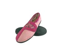 Dunlop Women's Adjustable Wide Fit Floral Slippers in Pink | Size: 3 Dunlop Pink 3