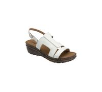 Dunlop Women's 'Blair' Leather Wedge Open-Toe Sandals in White | Size: 6 Dunlop White 6
