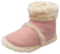 Dunlop Womens Boot Slippers Bootie Faux Fur Lining Warm Soft Stylish Comfort Memory Foam Indoor Shoes (Baby Pink/Cream, UK Footwear Size System, Adult, Women, Numeric Range, Medium, 7, 8)