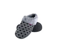 Dunlop Ladies Cosy Memory Foam Open Back Knitted Slippers (6 Sizes) - 8 UK - Black